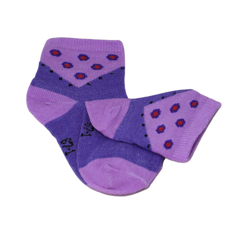 Purple Dotted Kids Socks (1-4 Years)